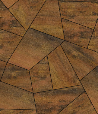 Тротуарная плитка ОРИГАМИ - Листопад гладкий Саванна, комплект из 6 видов плит