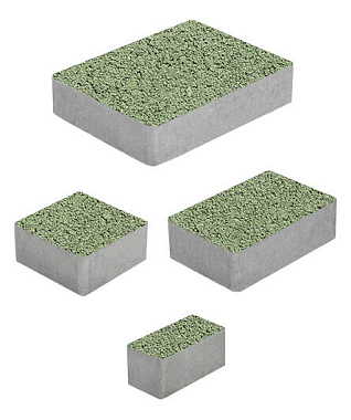Тротуарная плитка МЮНХЕН - Гранит Зеленый, комплект из 4 видов плит