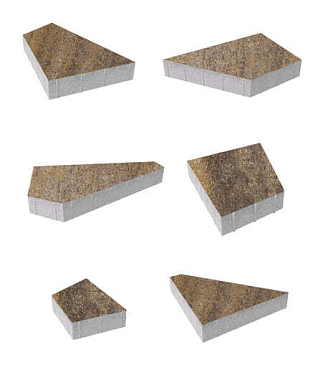 Тротуарная плитка ОРИГАМИ - Искусственный камень Доломит, комплект из 6 видов плит