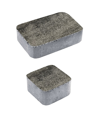 Тротуарная плитка КЛАССИКО - Листопад гранит Антрацит, комплект из 2 видов плит