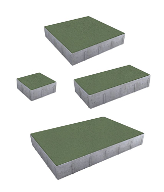Тротуарная плитка Грандо - Стандарт Зеленый, комплект из 4 видов плит