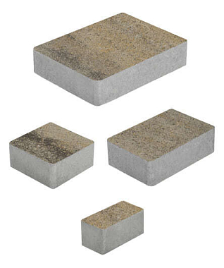 Тротуарная плитка МЮНХЕН - Искусственный камень Базальт, комплект из 4 видов плит