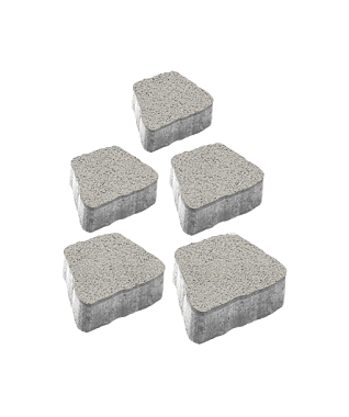 Тротуарная плитка АНТИК - Гранит Белый, комплект из 5 видов плит