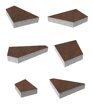 Тротуарная плитка ОРИГАМИ - Листопад гранит Клинкер, комплект из 6 видов плит