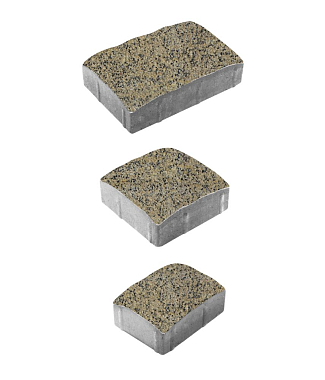 Тротуарная плитка УРИКО - Гранит желтый с черным, комплект из 3 видов плит
