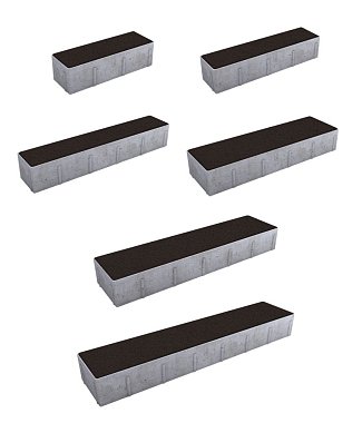 Тротуарная плитка ПАРКЕТ - Гранит Коричневый, комплект из 6 видов плит