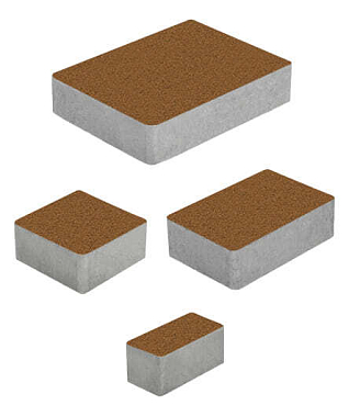 Тротуарная плитка МЮНХЕН - Стандарт Оранжевый, комплект из 4 видов плит
