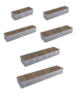 Тротуарная плитка ПАРКЕТ - Листопад гладкий Шелковица, комплект из 6 видов плит