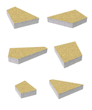 Тротуарная плитка ОРИГАМИ - Гранит Желтый, комплект из 6 видов плит