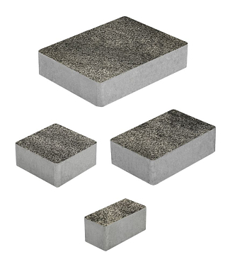 Тротуарная плитка МЮНХЕН - Листопад гранит Антрацит, комплект из 4 видов плит
