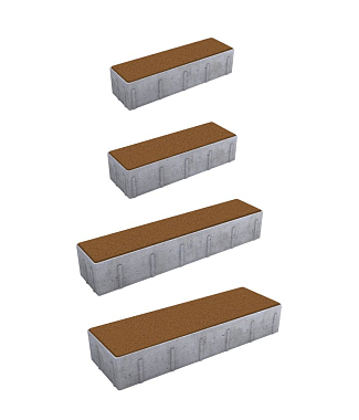 Тротуарная плитка ПАРКЕТ - Стандарт Оранжевый, комплект из 4 видов плит