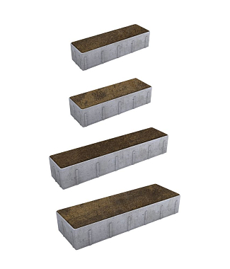 Тротуарная плитка ПАРКЕТ - Листопад гранит Мокко, комплект из 4 видов плит