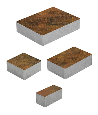 Тротуарная плитка МЮНХЕН - Листопад гладкий Саванна, комплект из 4 видов плит
