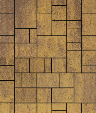 Тротуарная плитка МЮНХЕН - Листопад гладкий Янтарь, комплект из 4 видов плит