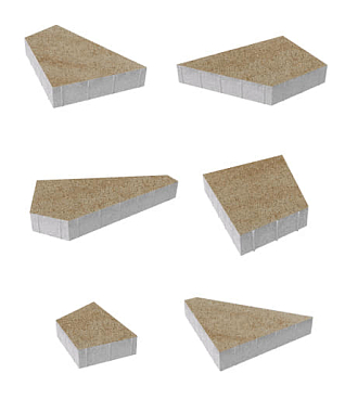 Тротуарная плитка ОРИГАМИ - Искусственный камень Степняк, комплект из 6 видов плит