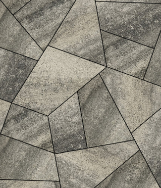 Тротуарная плитка ОРИГАМИ - Листопад гладкий Антрацит, комплект из 6 видов плит