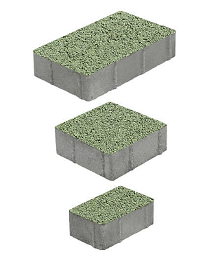 Тротуарная плитка СТАРЫЙ ГОРОД - Гранит Зеленый, комплект из 3 видов плит