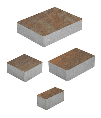 Тротуарная плитка МЮНХЕН - Листопад гладкий Клен, комплект из 4 видов плит